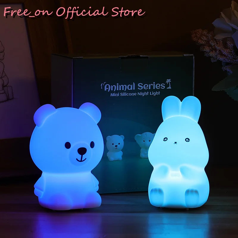 Lampe de Nuit Mini Ours en Silicone Doux