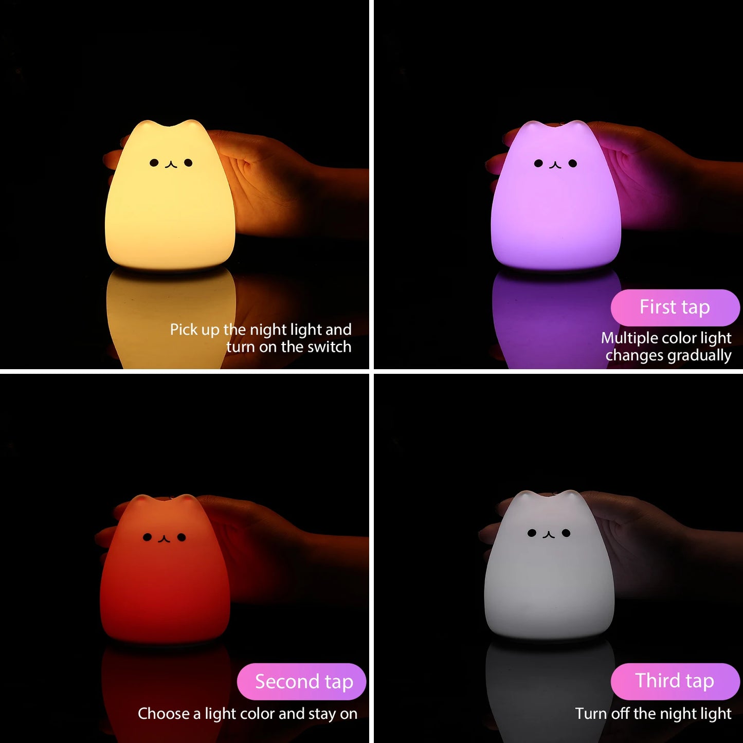 Mini Veilleuse Populaire Kawaii Chat Bébé