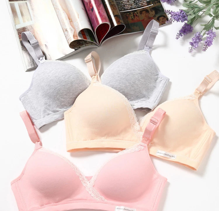 Soutien-Gorge d'Allaitement Sans Armatures en Coton