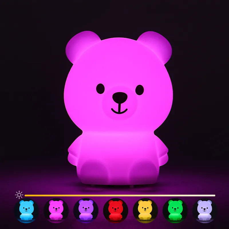 Lampe de Nuit Mini Ours en Silicone Doux