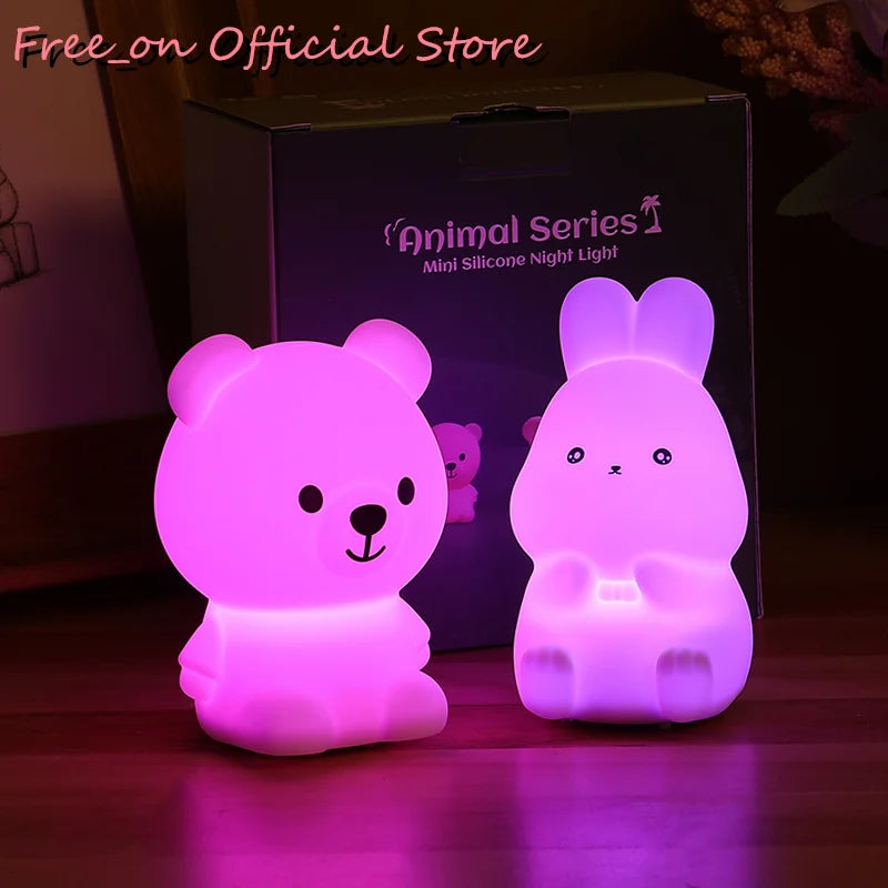 Lampe de Nuit Mini Ours en Silicone Doux